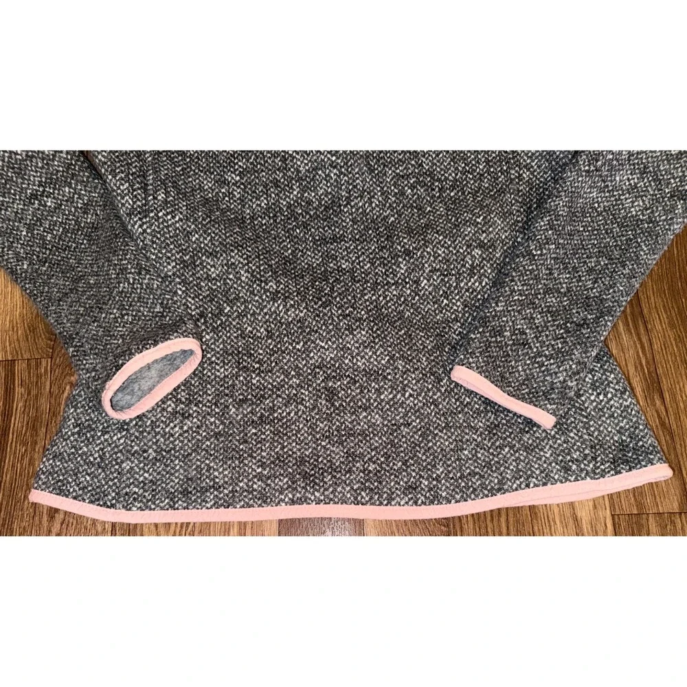 Columbia‎ Youth Girls Hooded Fleece Jacket Pink Trim Size L Gray Zip Up